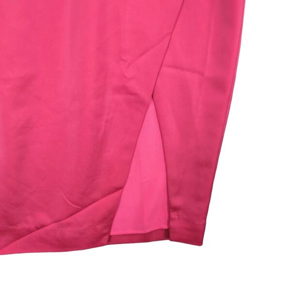 Revolve NBD Hot Pink Satin Bodycon Cocktail Mini Dress, Size XXS Off-Shoulder - Picture 3 of 7